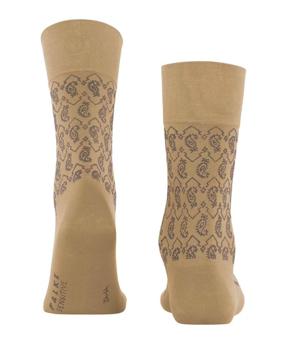 Calzini Uomo Falke Sensitive Indian Tie Pattern Socks Beige | DJQV57092