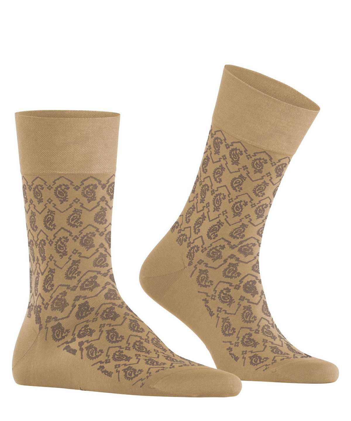 Calzini Uomo Falke Sensitive Indian Tie Pattern Socks Beige | DJQV57092