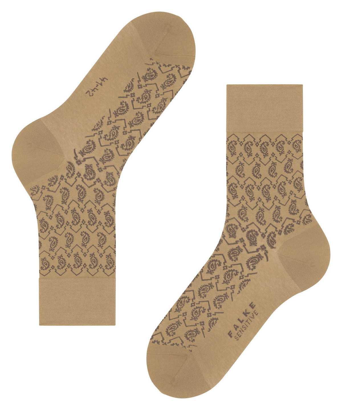 Calzini Uomo Falke Sensitive Indian Tie Pattern Socks Beige | DJQV57092