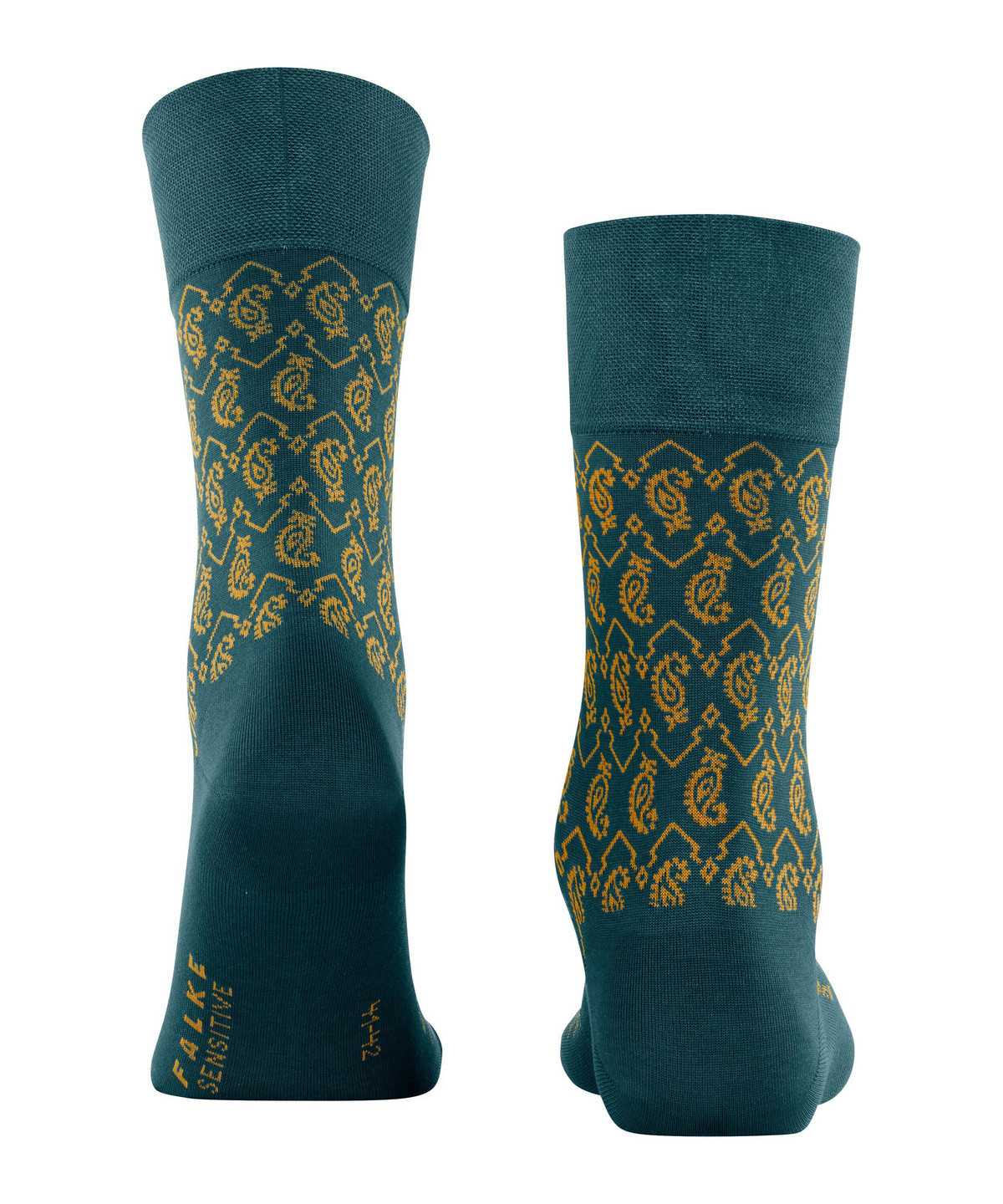 Calzini Uomo Falke Sensitive Indian Tie Pattern Socks Verdi | IDRZ80124