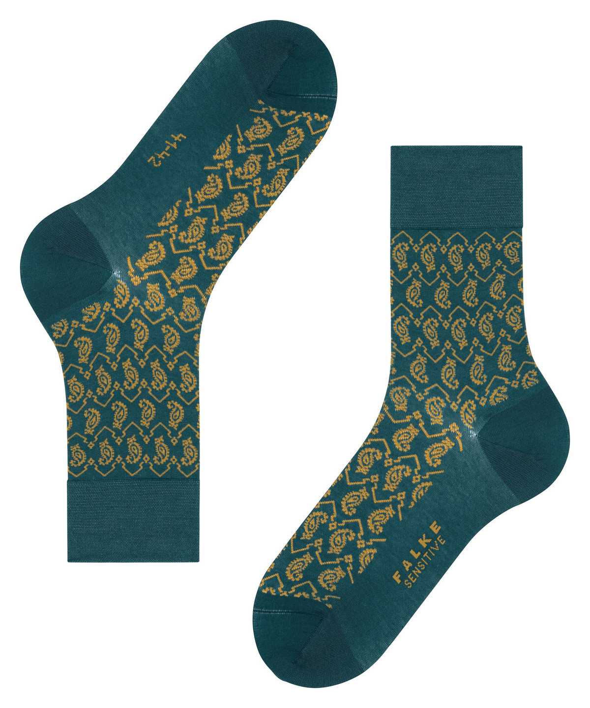 Calzini Uomo Falke Sensitive Indian Tie Pattern Socks Verdi | IDRZ80124