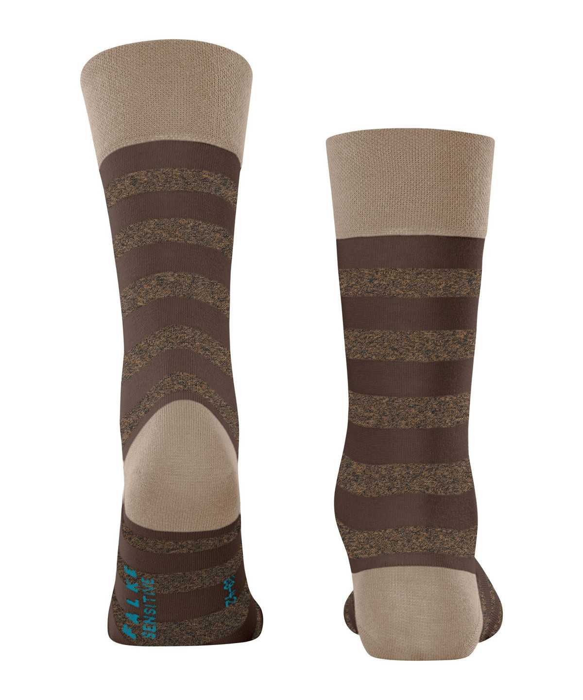 Calzini Uomo Falke Sensitive Mapped Line Socks Marroni | GSKQ64109