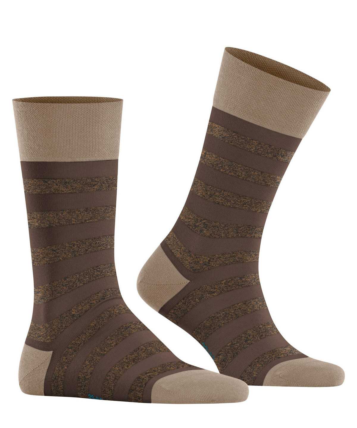 Calzini Uomo Falke Sensitive Mapped Line Socks Marroni | GSKQ64109