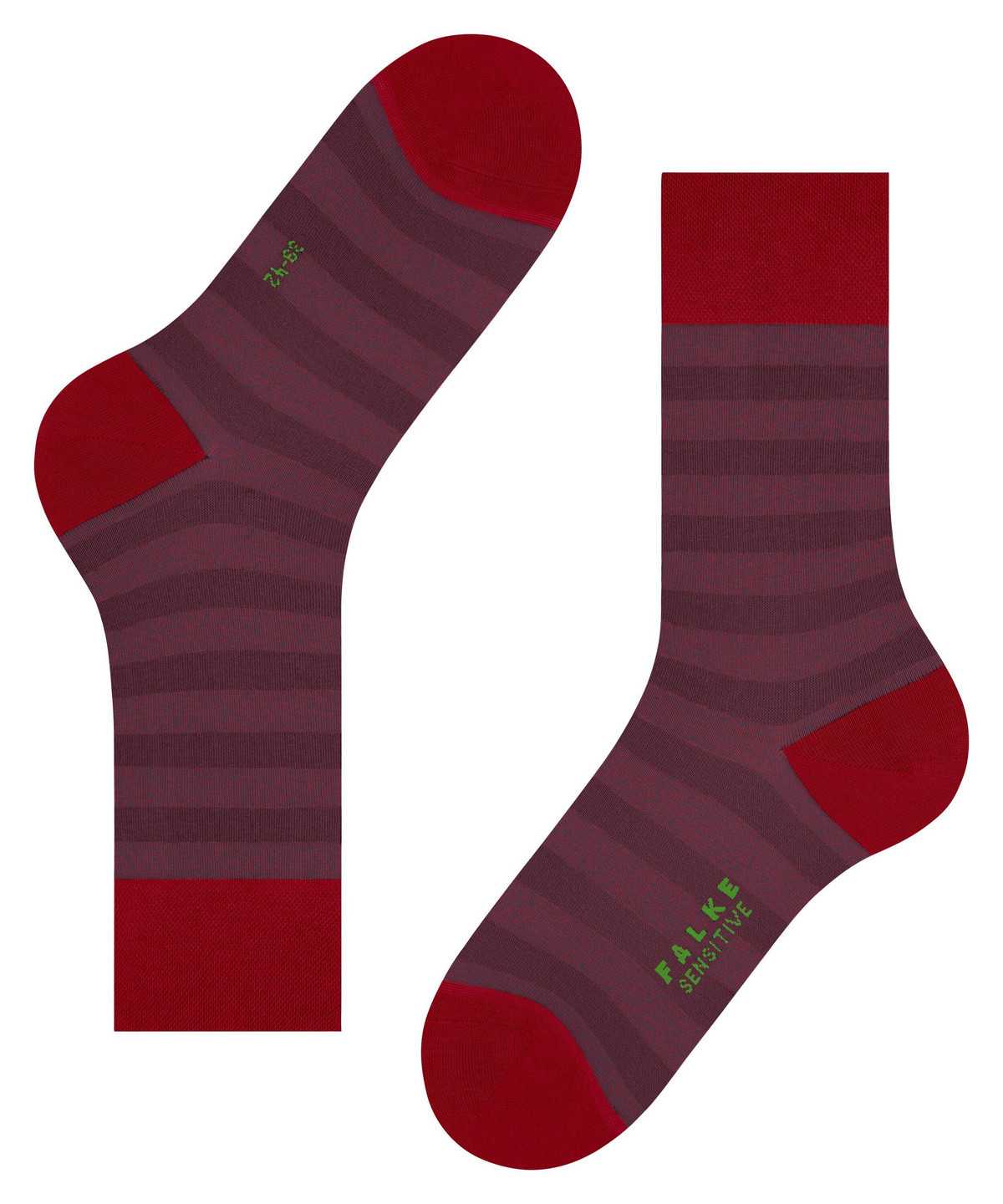 Calzini Uomo Falke Sensitive Mapped Line Socks Rosse | CIZT37680