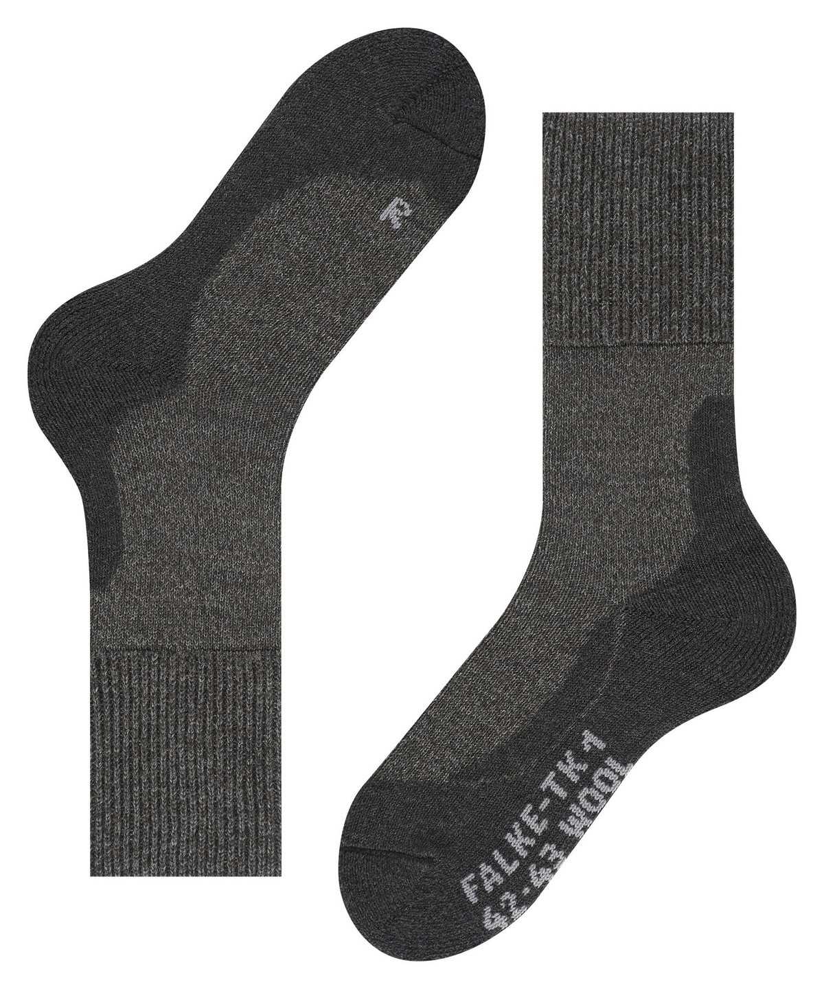 Calzini Uomo Falke TK1 Adventure Wool Trekking Socks Grigie | NBXG97148