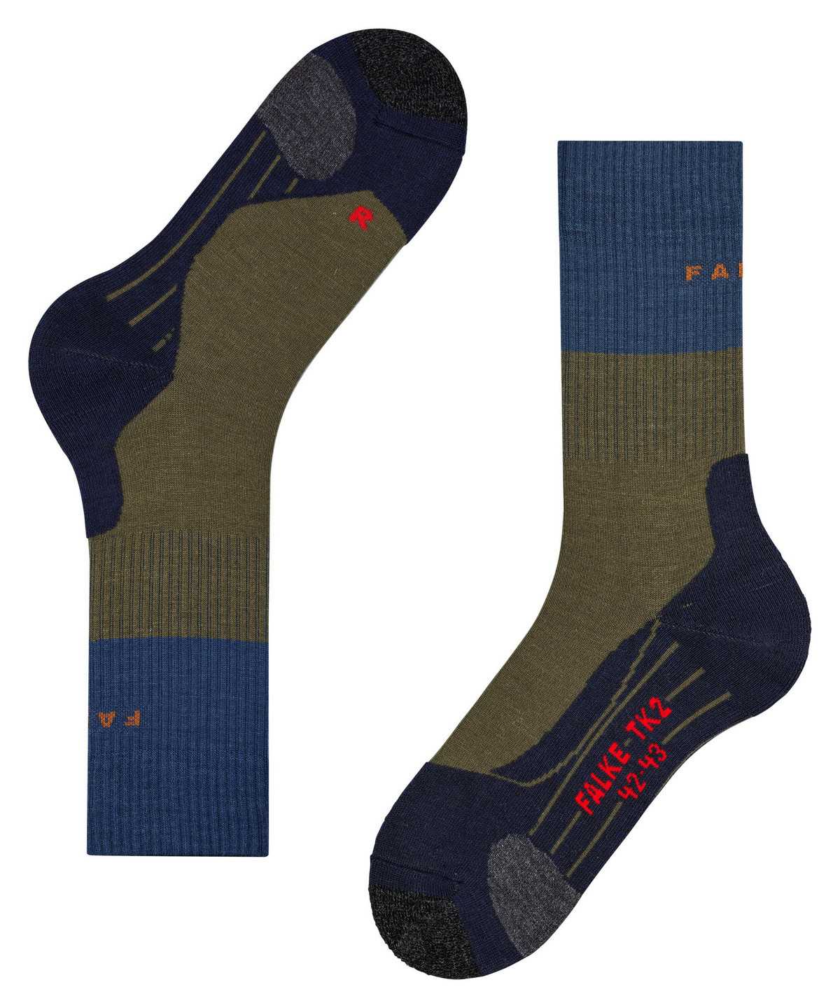 Calzini Uomo Falke TK2 Explore Trekking Socks Verdi | IXUE89412