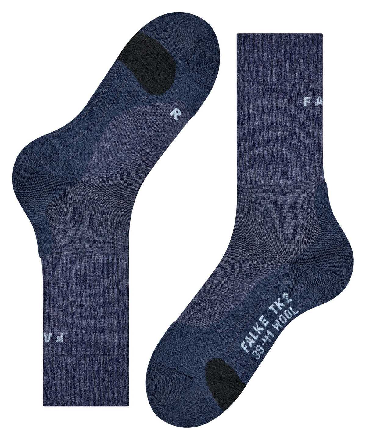 Calzini Uomo Falke TK2 Explore Wool Trekking Socks Blu | EZLS50918