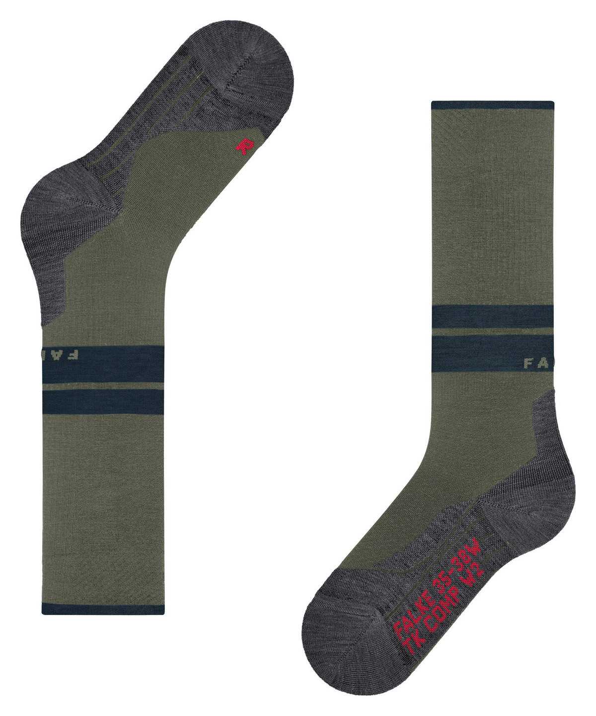 Calzini Uomo Falke TK Compression Energy Trekking Knee-high Socks Verdi | ZNQS73520