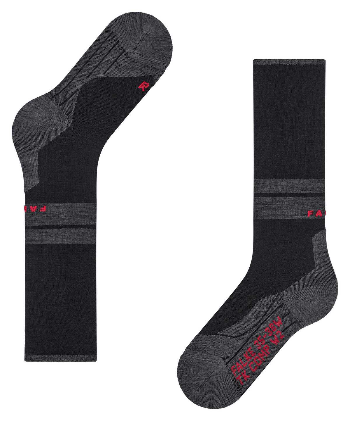 Calzini Uomo Falke TK Compression Energy Trekking Knee-high Socks Nere | QPCR08659