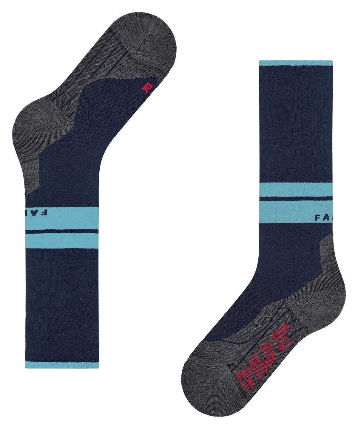 Calzini Uomo Falke TK Compression Energy Trekking Knee-high Socks Blu | HBMX42670