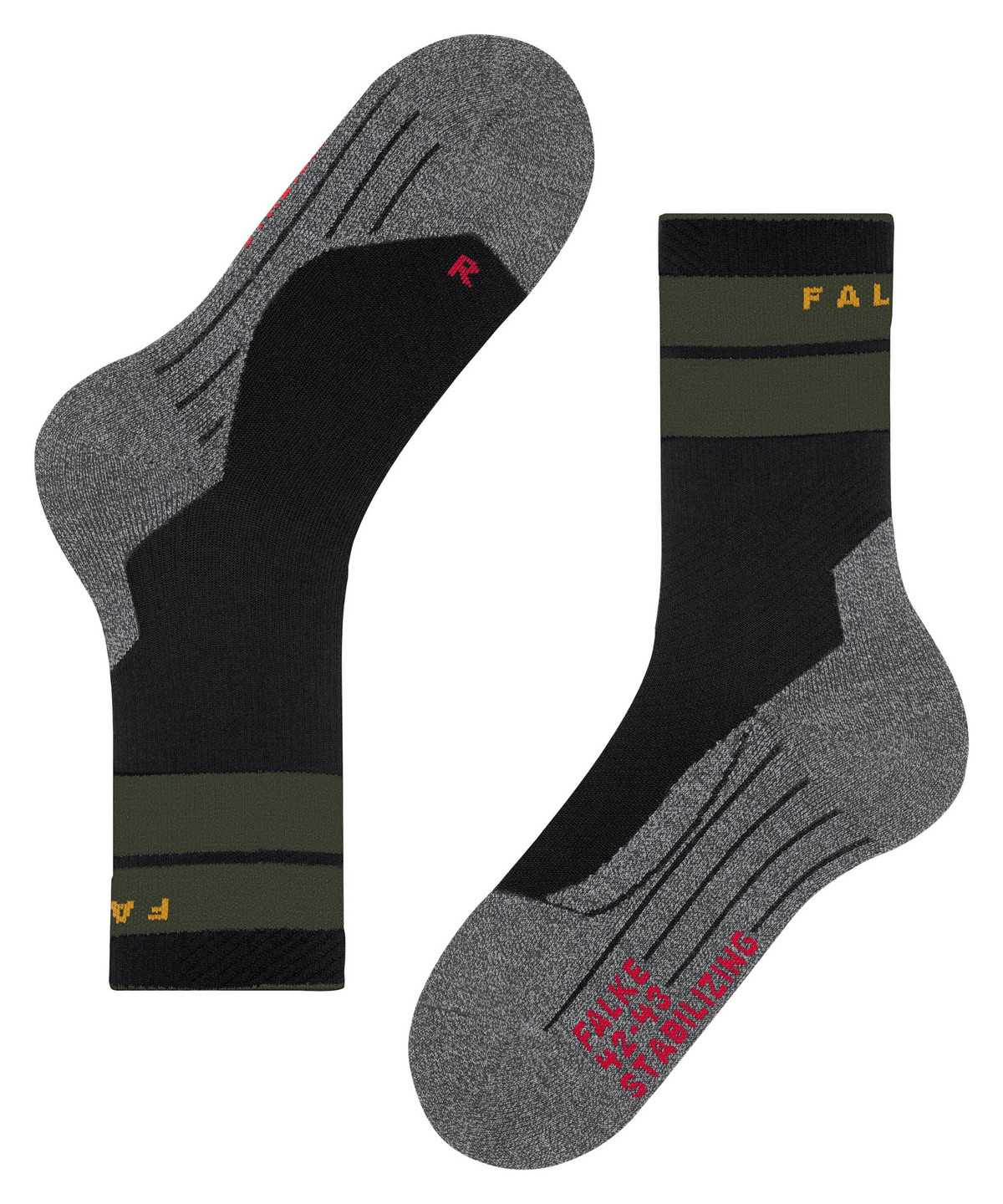 Calzini Uomo Falke TK Stabilizing Trekking Socks Nere | YGZT76139