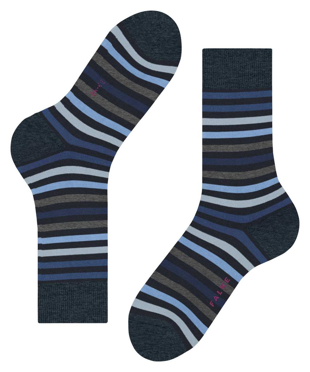 Calzini Uomo Falke Tinted Stripe Socks Blu | VCAJ38417