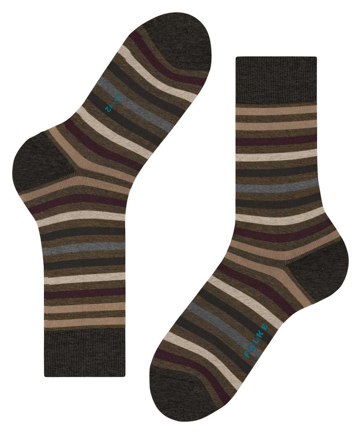 Calzini Uomo Falke Tinted Stripe Socks Verdi | DOZE10476