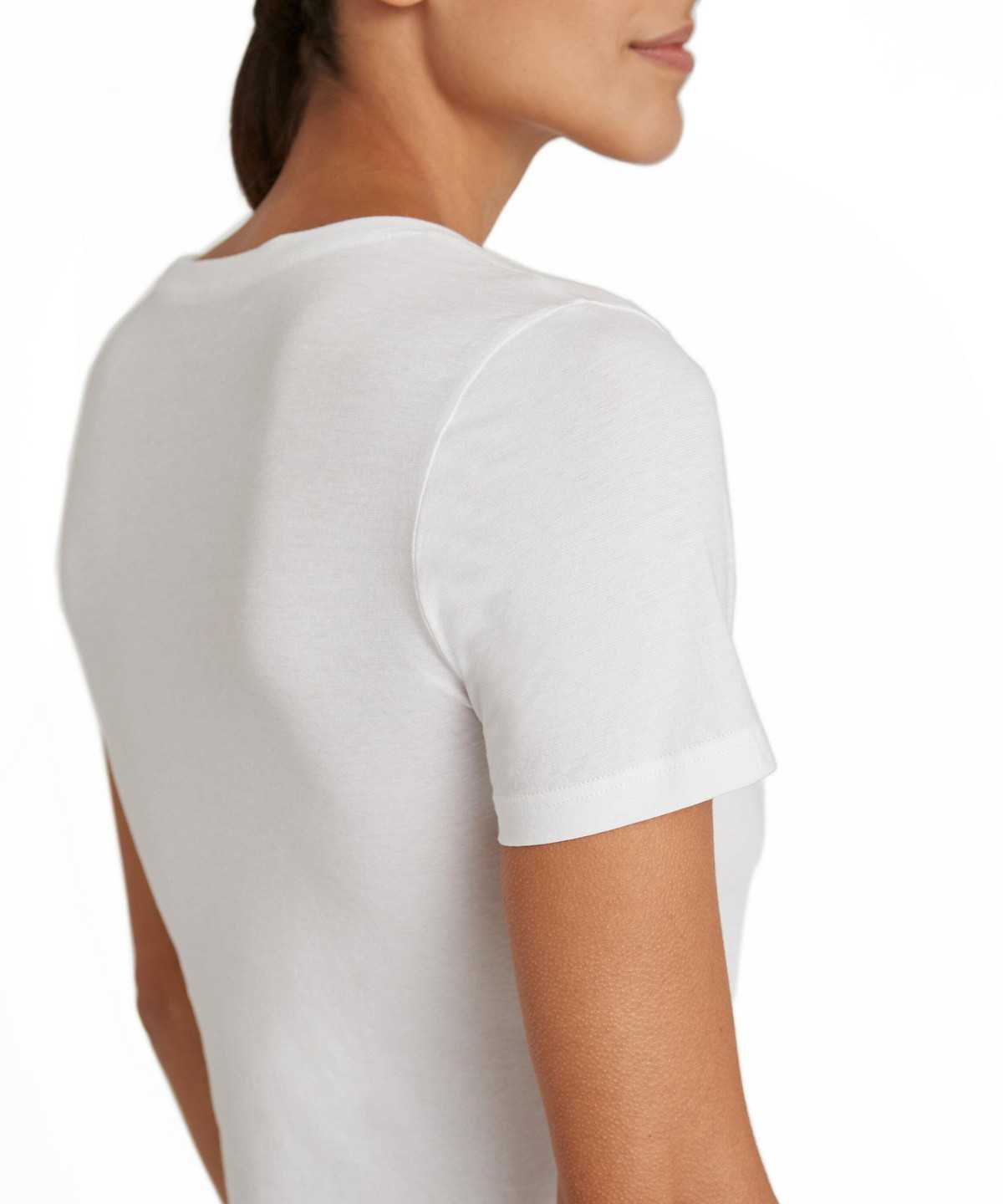 Camicie Donna Falke T-Shirt Round-neck Daily Natural Bianche | UAYN49701