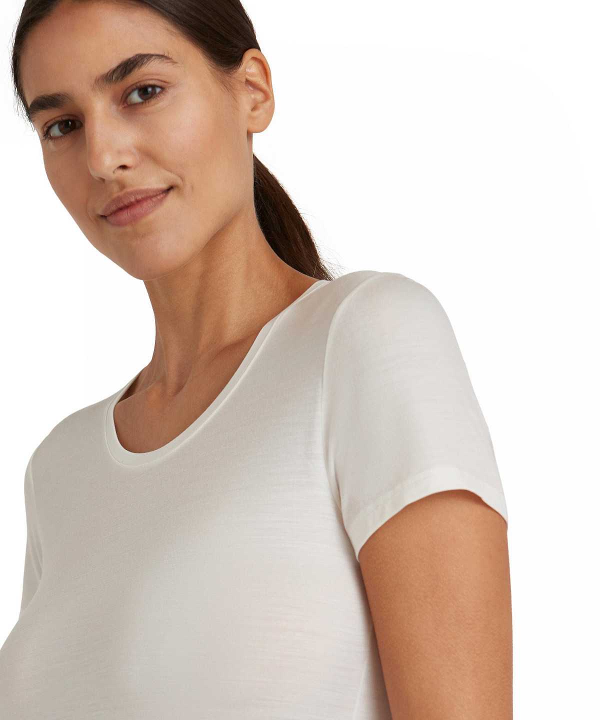 Camicie Donna Falke T-Shirt Round-neck Daily ClimaWool Bianche | ABPV51428