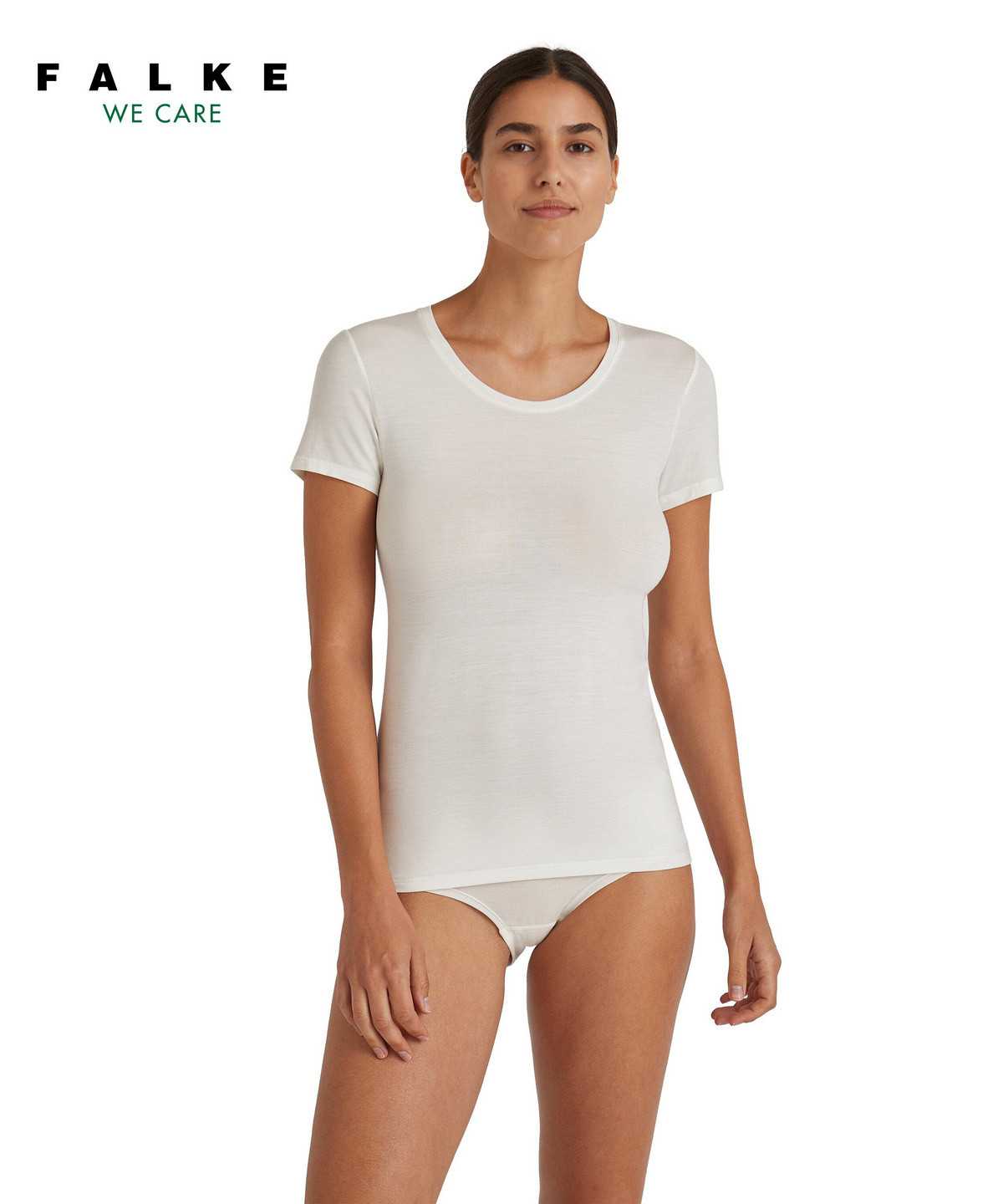 Camicie Donna Falke T-Shirt Round-neck Daily ClimaWool Bianche | ABPV51428