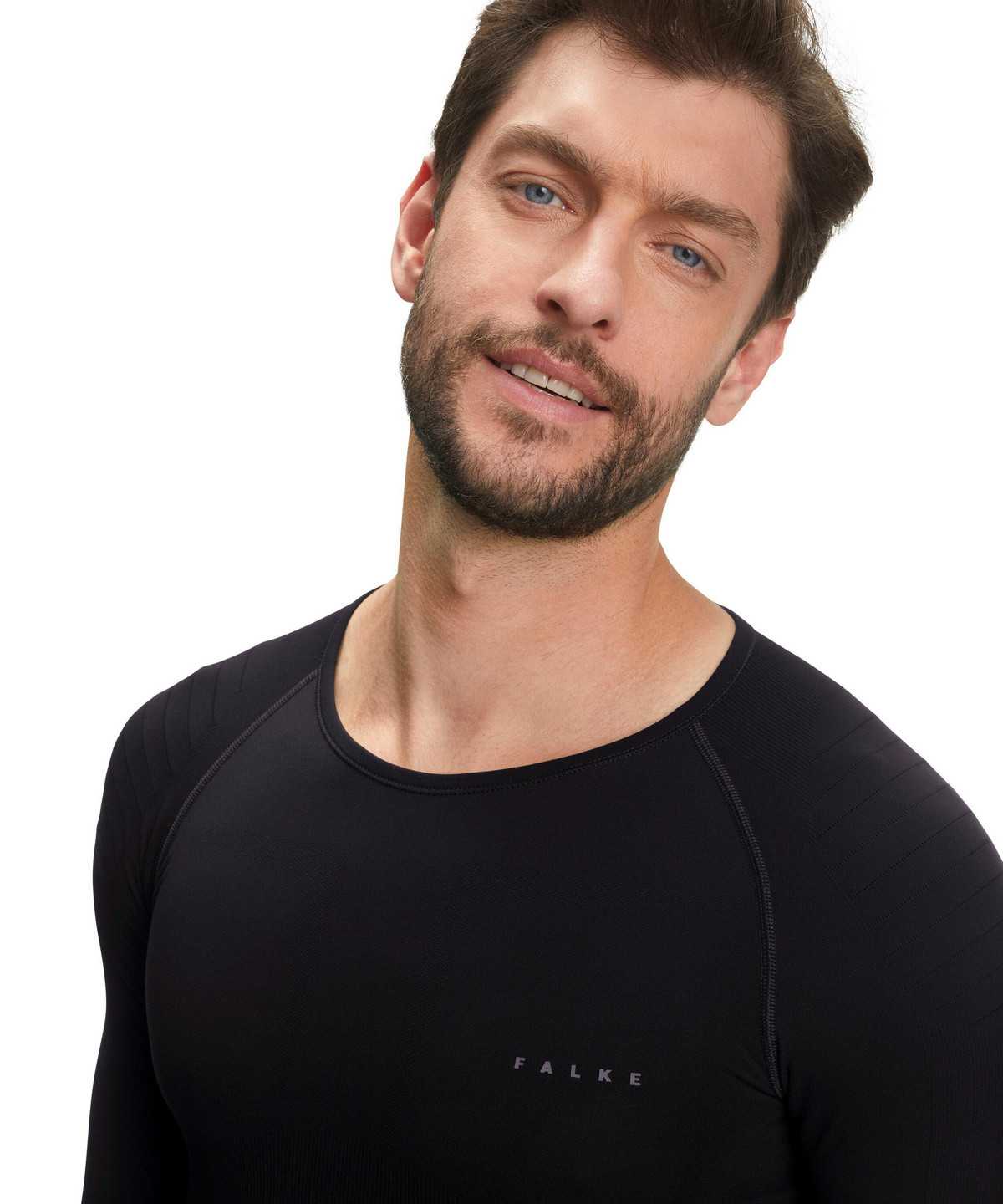 Long Sleeve T-Shirts Uomo Falke Long sleeve shirt Warm Nere | BKAN06871