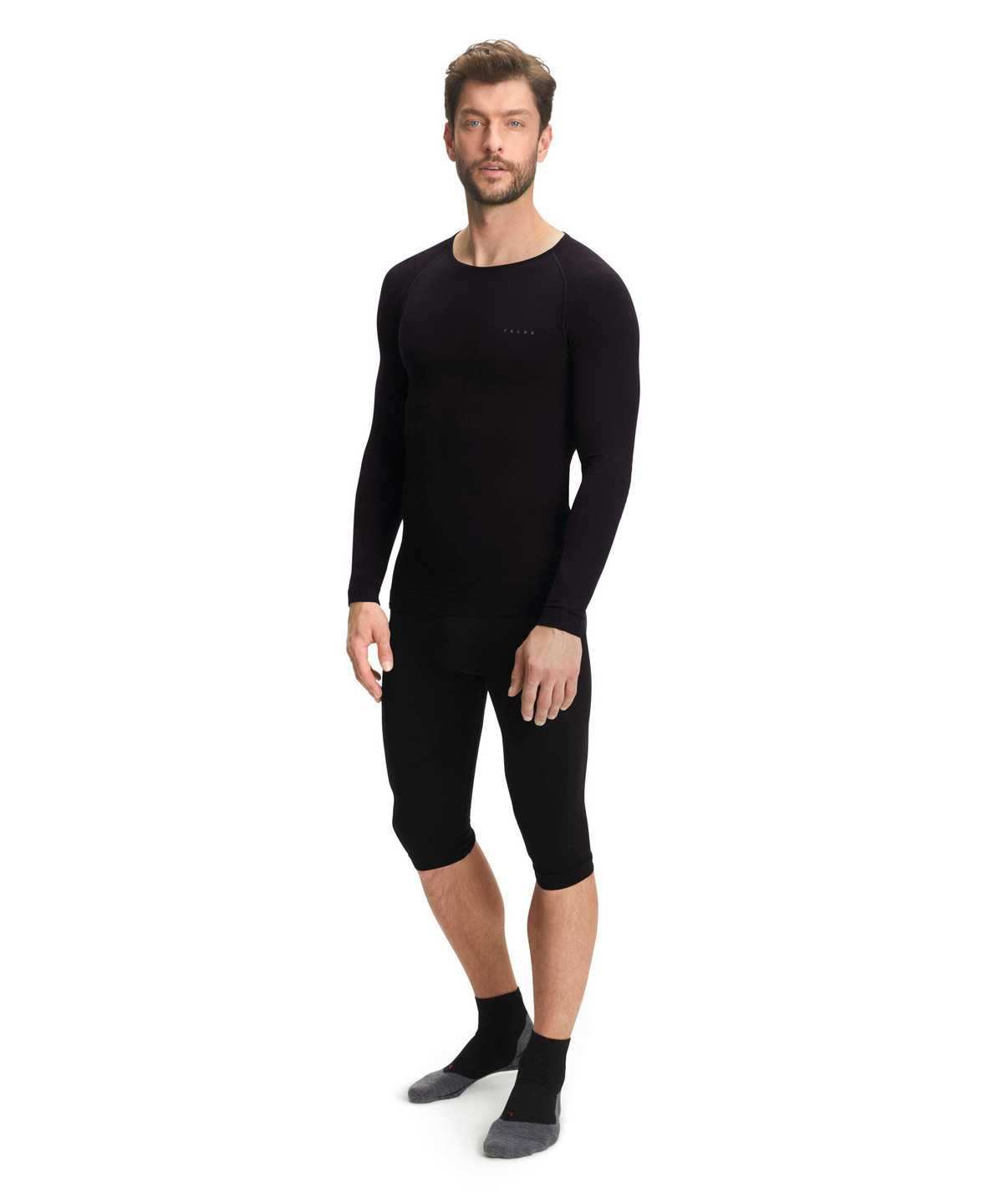 Long Sleeve T-Shirts Uomo Falke Long sleeve shirt Warm Nere | BKAN06871