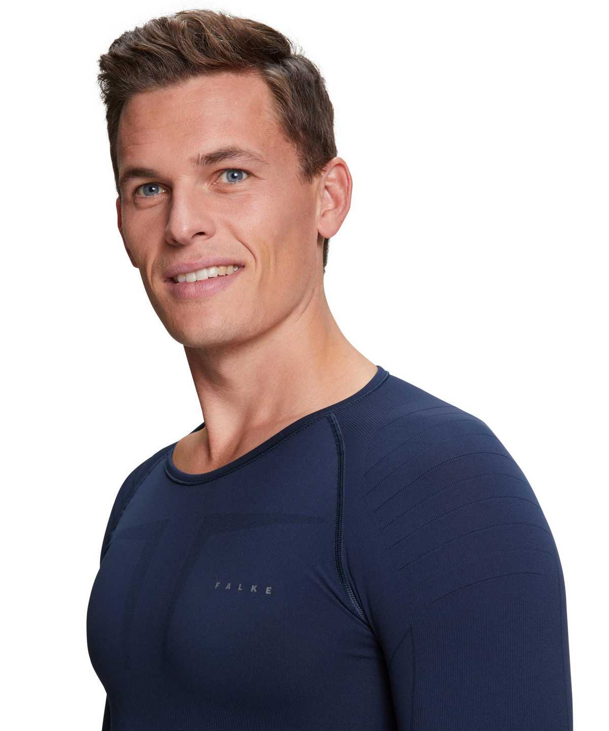 Long Sleeve T-Shirts Uomo Falke Long sleeve shirt Warm Blu | HRWI71809