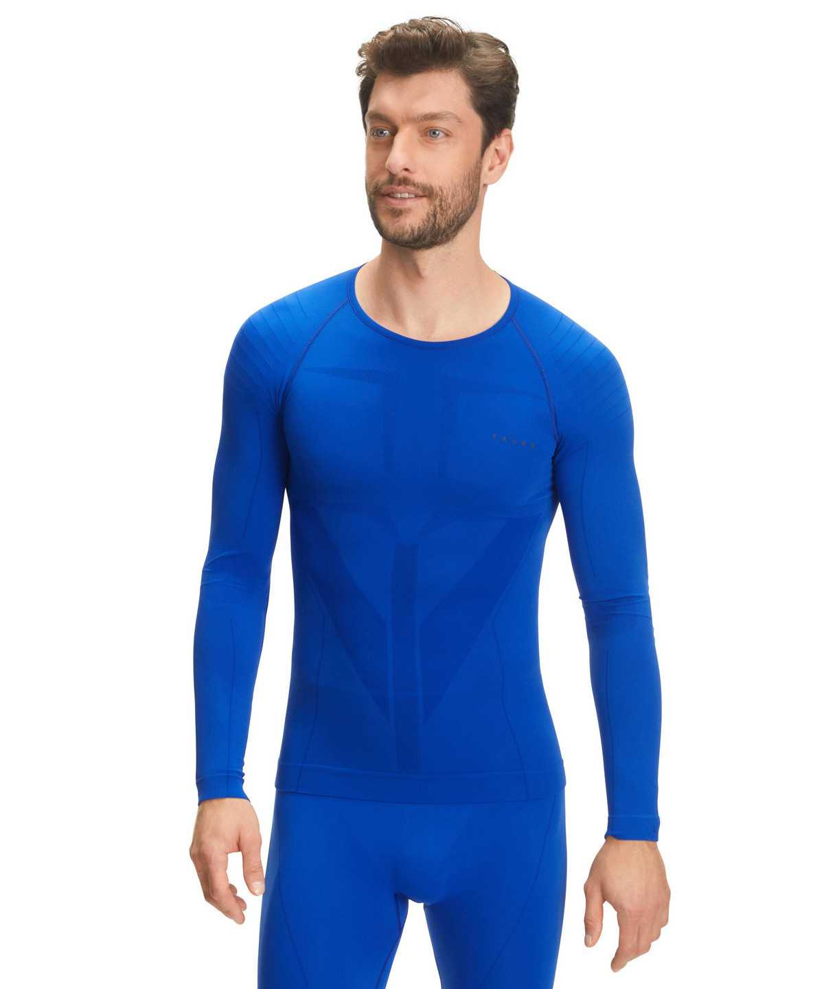 Long Sleeve T-Shirts Uomo Falke Long sleeve shirt Warm Blu | KMCF47320