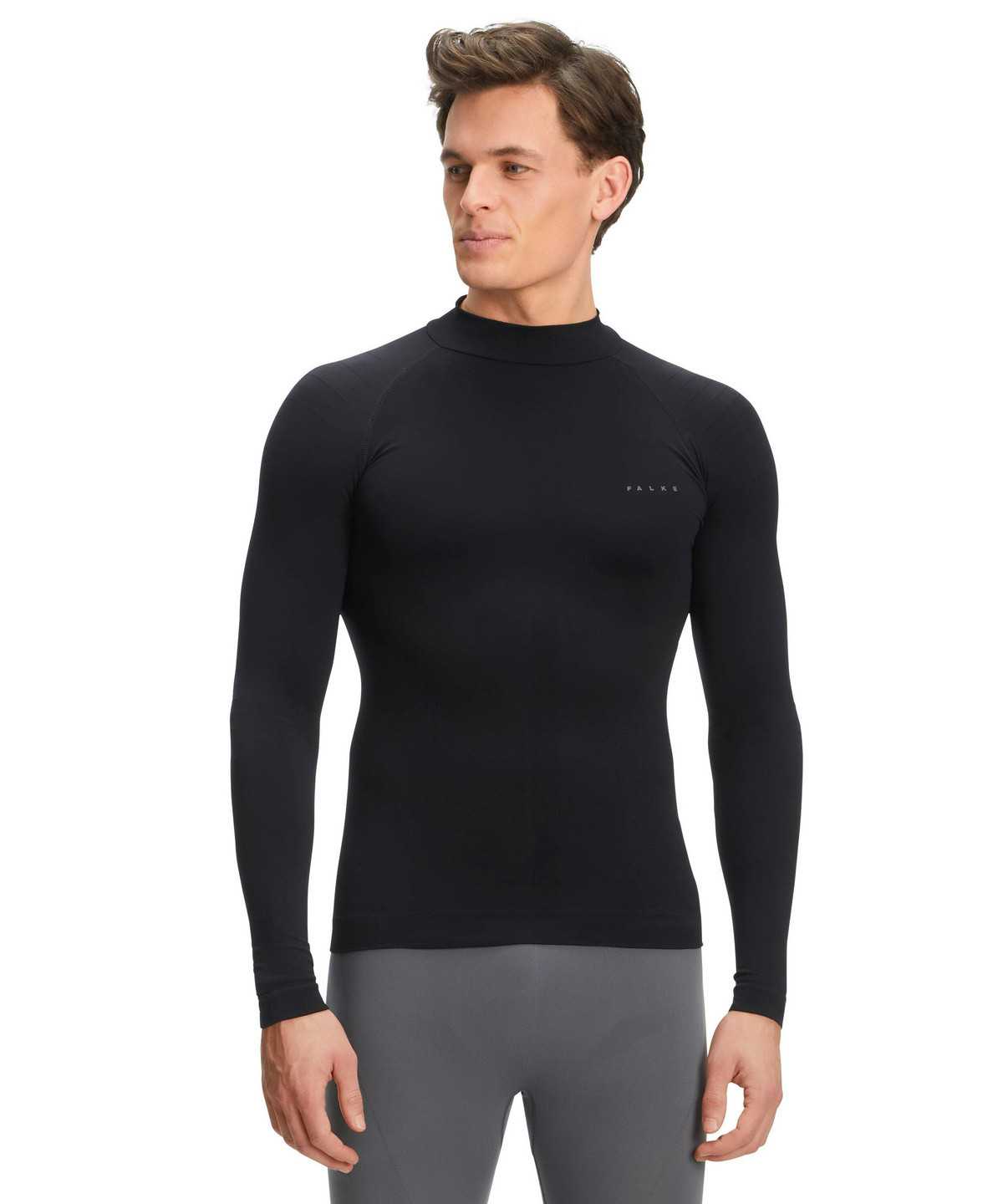 Long Sleeve T-Shirts Uomo Falke Long sleeve shirt Warm Nere | RDSU24135