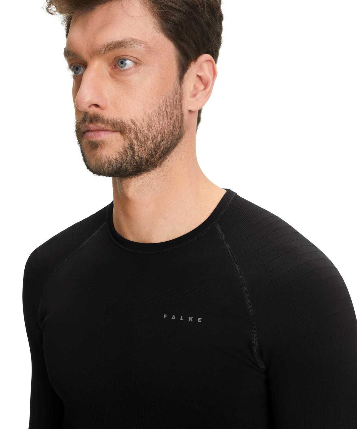 Long Sleeve T-Shirts Uomo Falke Long sleeve shirt Maximum Warm Nere | KIJQ21439