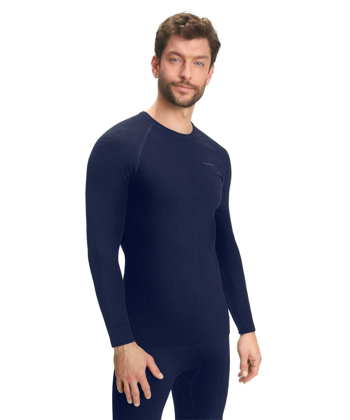 Long Sleeve T-Shirts Uomo Falke Long sleeve shirt Maximum Warm Blu | HLPT98203