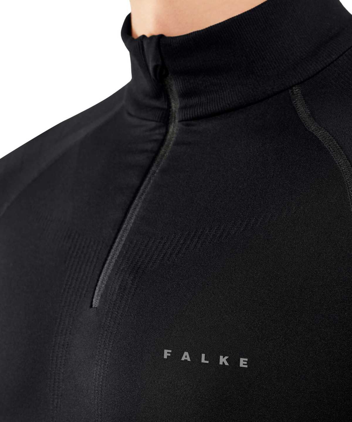 Long Sleeve T-Shirts Uomo Falke Long sleeve shirt Maximum Warm Nere | QDLC40378