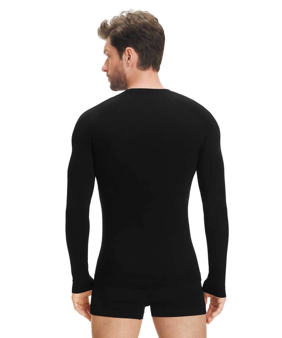 Long Sleeve T-Shirts Uomo Falke Long sleeve shirt Wool-Tech Light Nere | PDNB36502