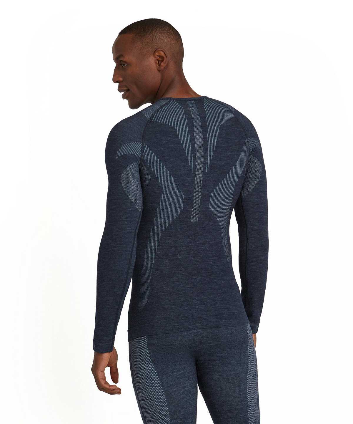 Long Sleeve T-Shirts Uomo Falke Long sleeve shirt Wool-Tech Blu | PELS89046