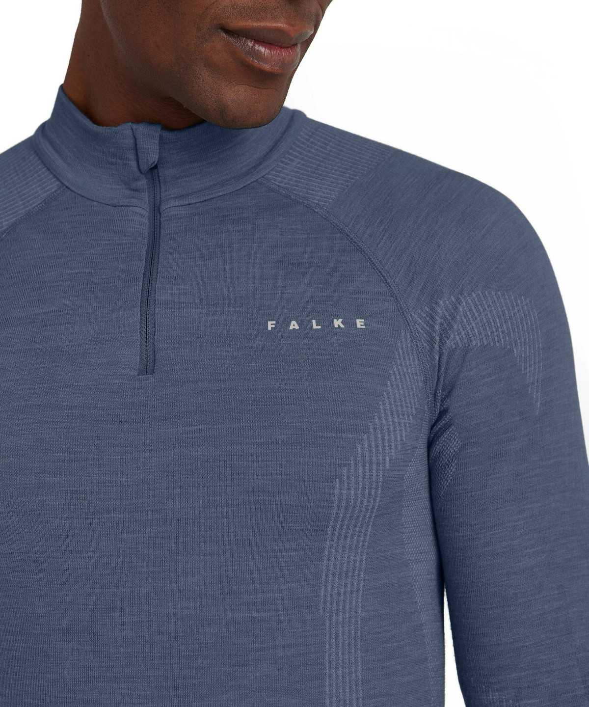 Long Sleeve T-Shirts Uomo Falke Long sleeve shirt Wool-Tech Blu | WRUN12879