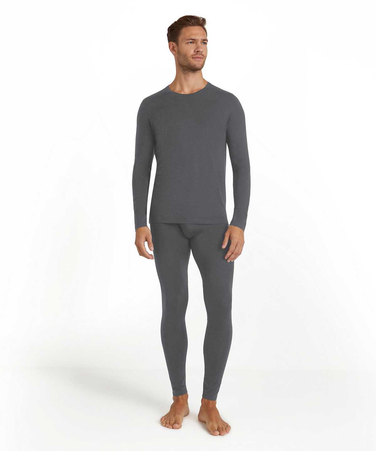 Long Sleeve T-Shirts Uomo Falke Long sleeve shirt Round-neck Daily ClimaWool Grigie | CUXI37140