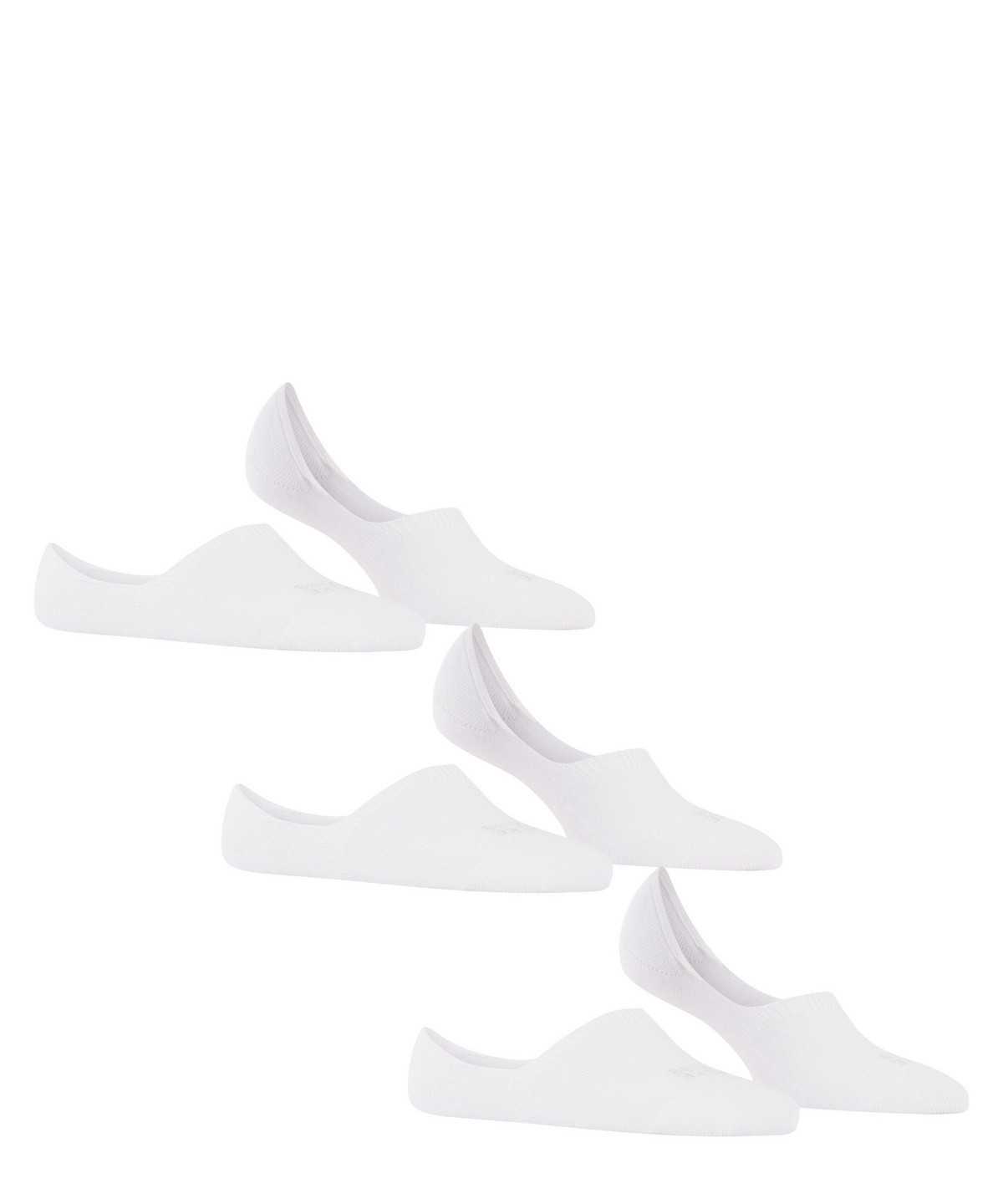 No Show Socks Donna Falke Step 3-Pack Invisibles Bianche | IREU12689