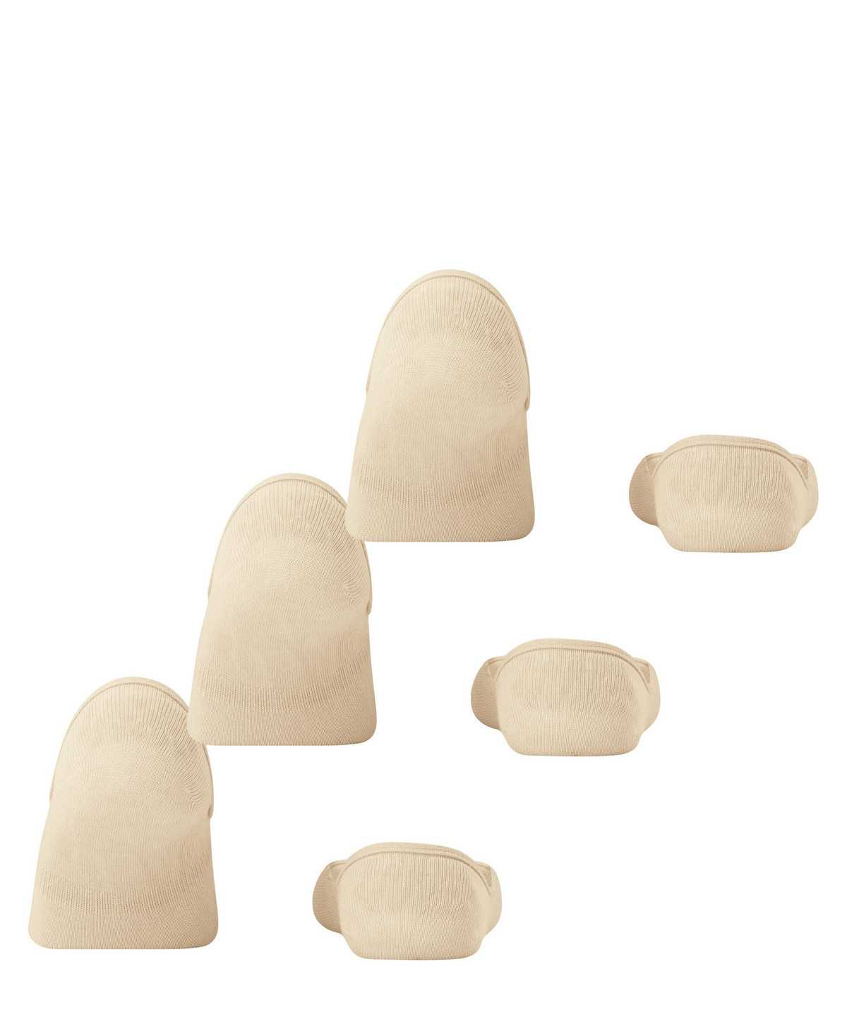 No Show Socks Donna Falke Step 3-Pack Invisibles Beige | FOXE03962