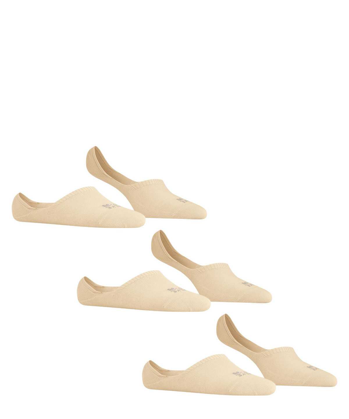 No Show Socks Donna Falke Step 3-Pack Invisibles Beige | FOXE03962