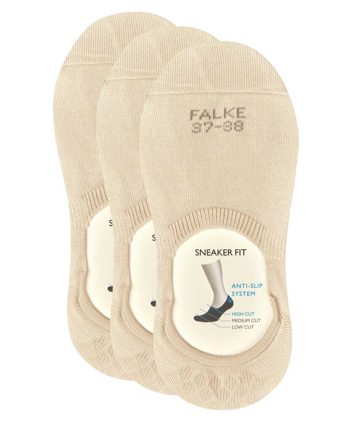 No Show Socks Donna Falke Step 3-Pack Invisibles Beige | FOXE03962