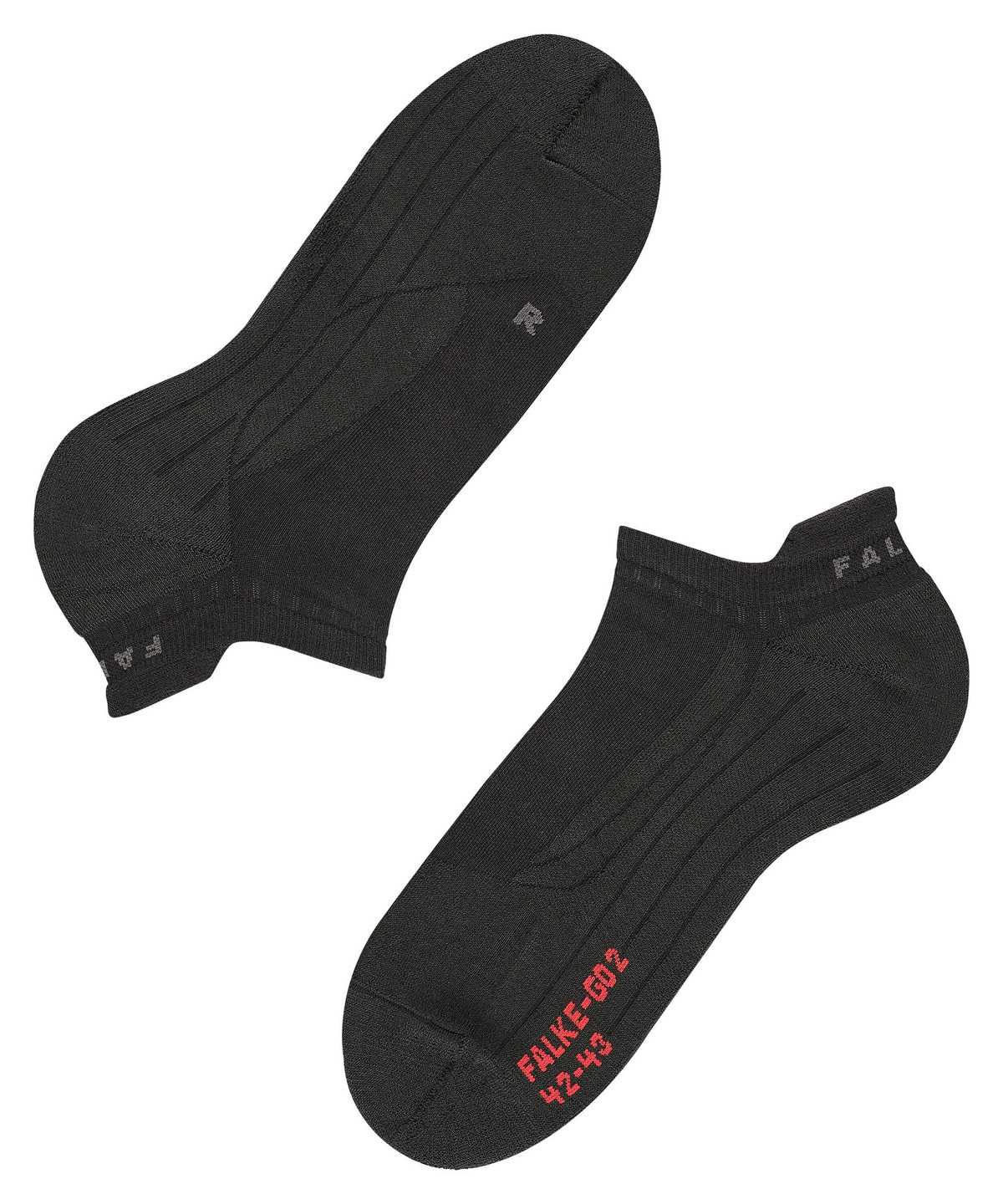 No Show Socks Uomo Falke GO2 Invisible Golf Invisibles Nere | AUKR30826