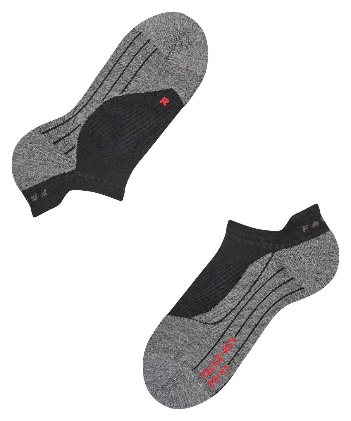 No Show Socks Uomo Falke RU4 Endurance Invisible Running Invisibles Nere | TMNH83401