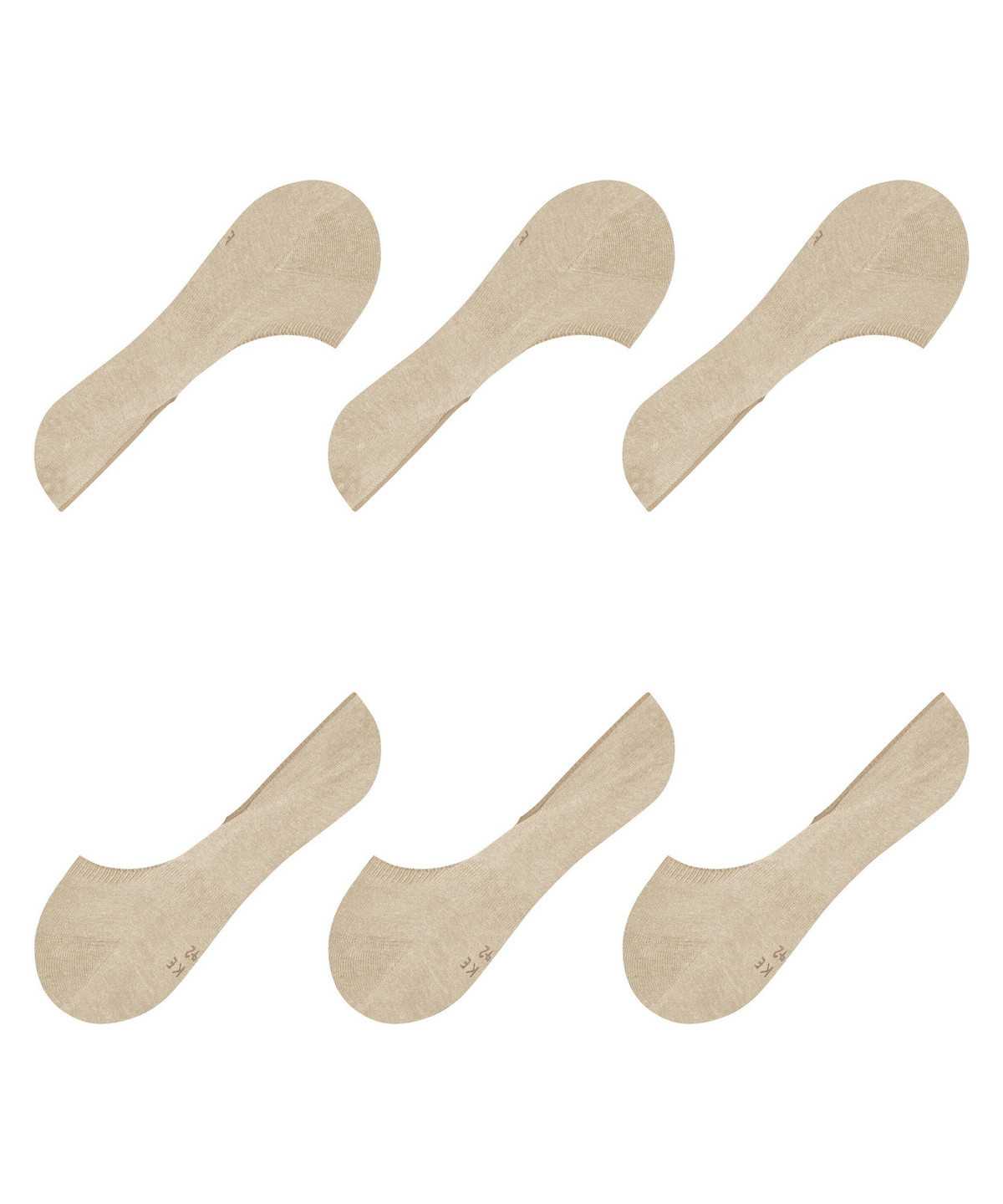 No Show Socks Uomo Falke Step Medium Cut 3-Pack Invisibles Beige | VZCA36812