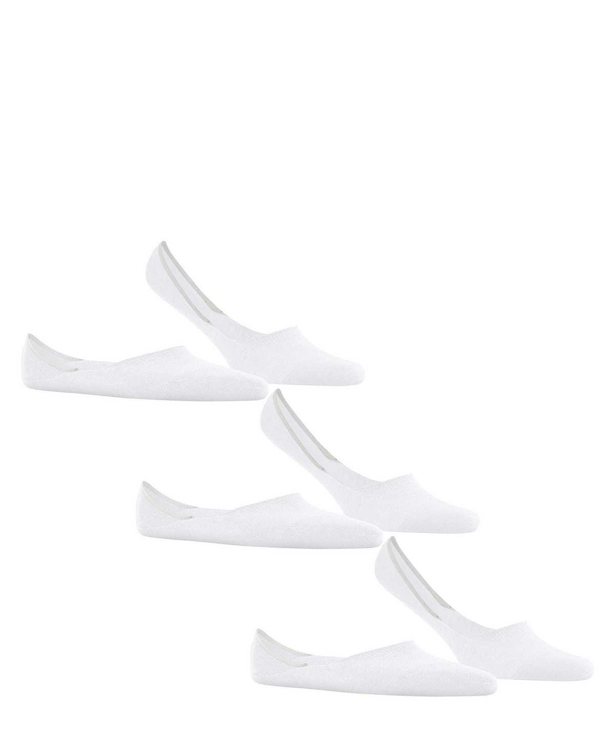 No Show Socks Uomo Falke Step Medium Cut 3-Pack Invisibles Bianche | TQJO53142