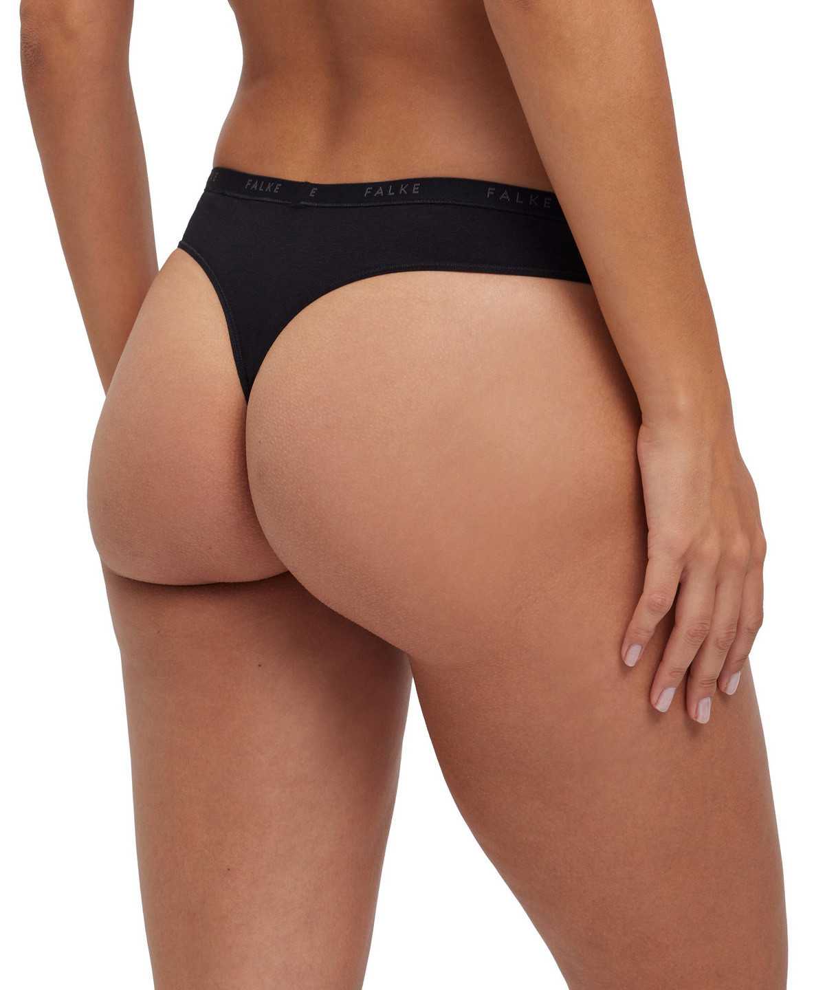 Panties & Slips Donna Falke 2-Pack Thong Daily Comfort Nere | QJPK38975