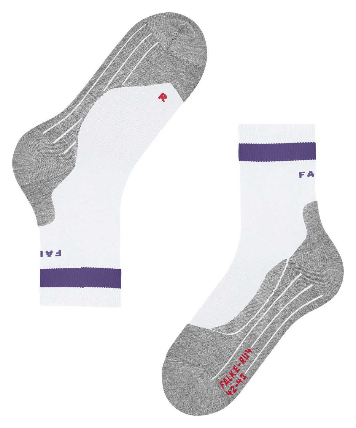 Sports Socks Donna Falke RU4 Endurance Running Socks Bianche | OANR37209