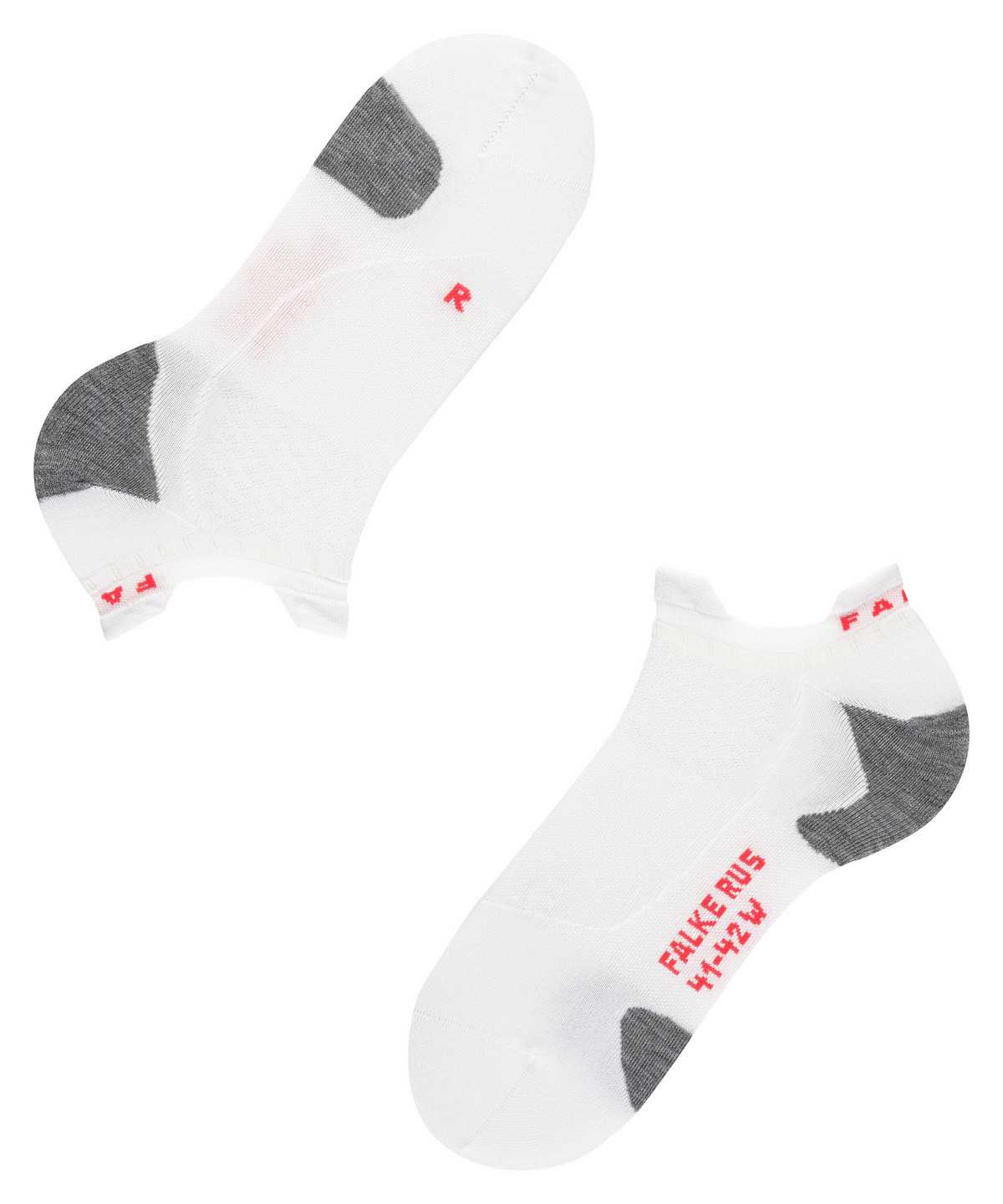 Sports Socks Donna Falke RU5 Race Invisible Running Invisibles Bianche | EKGD63875