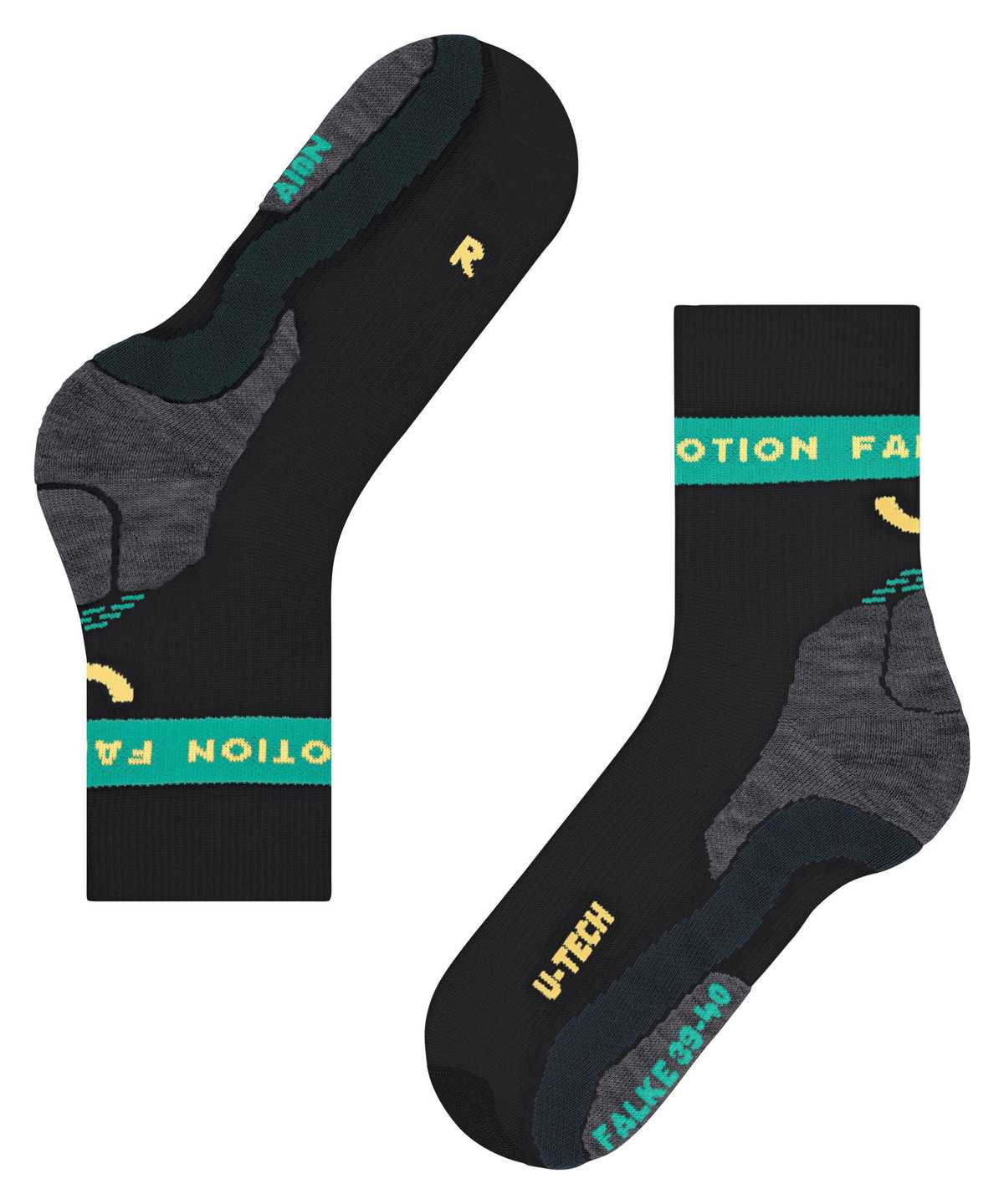 Sports Socks Donna Falke RU True Motion Aion Running Socks Nere | QTON70129