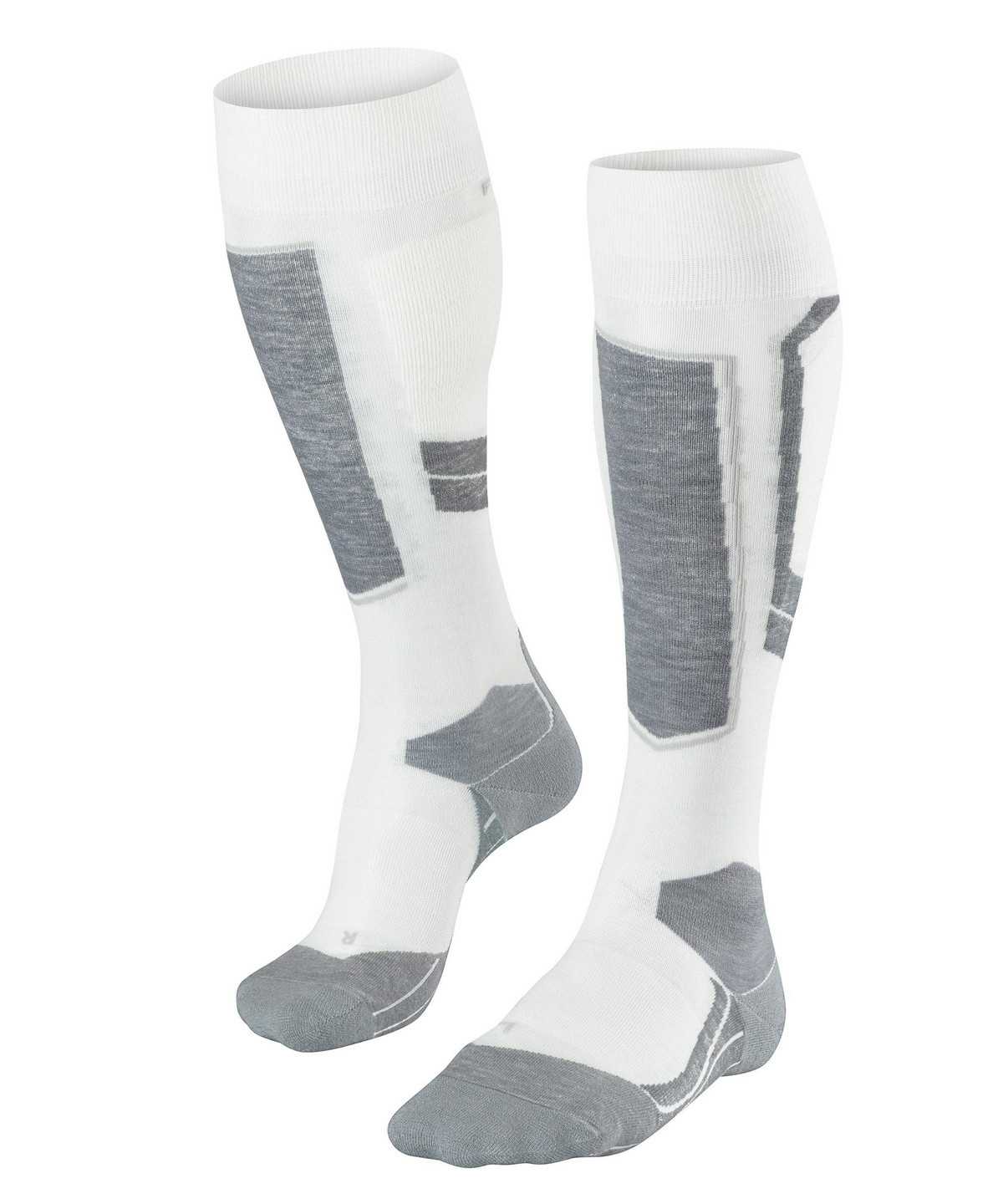 Sports Socks Donna Falke SK4 Wool Skiing Knee-high Socks Bianche | PDEW13267