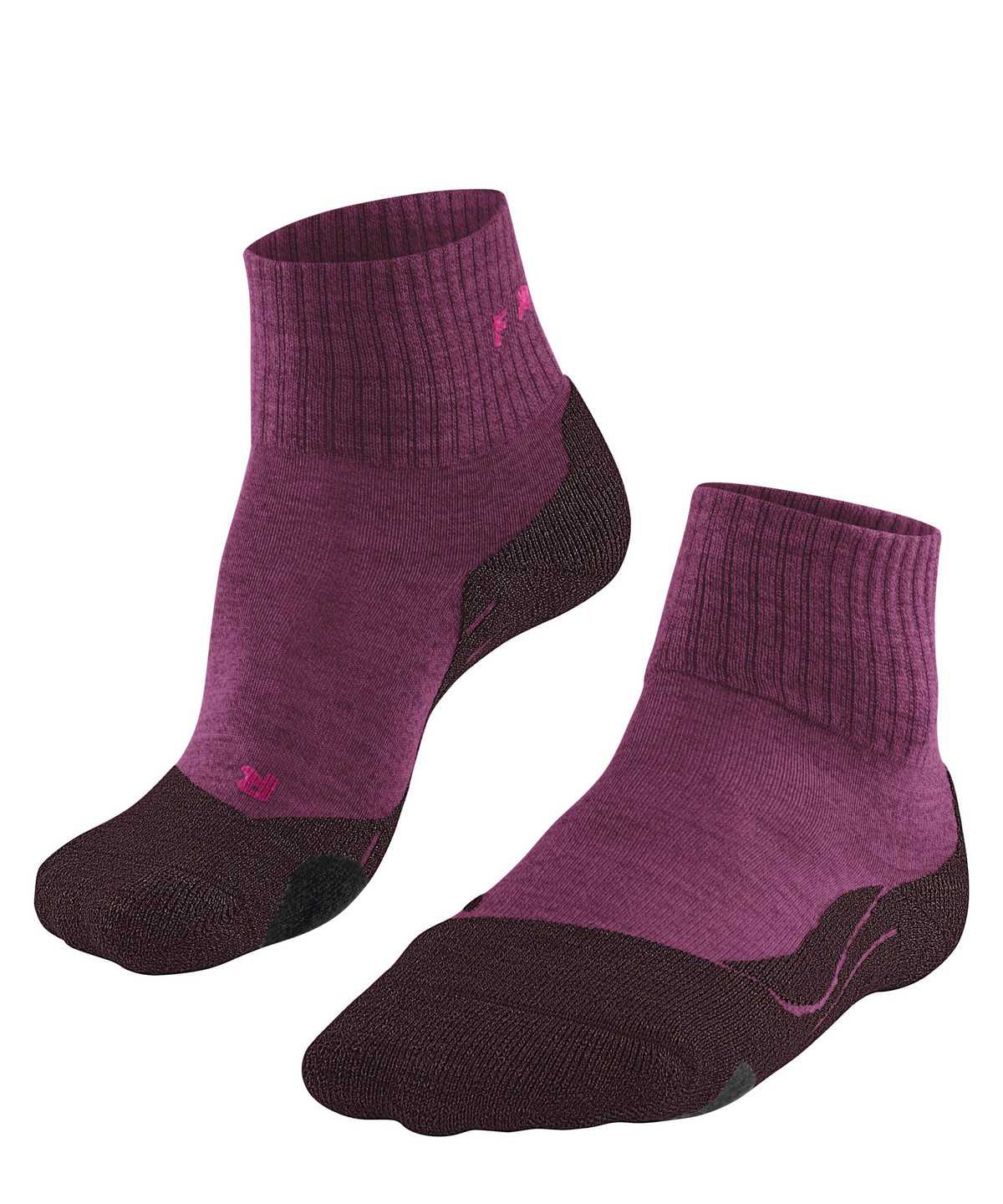 Sports Socks Donna Falke TK2 Explore Wool Short Trekking Short sock Rosse | DWNZ76203