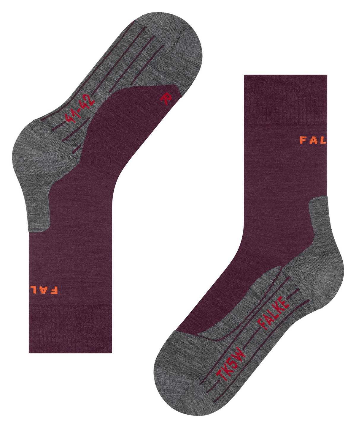 Sports Socks Donna Falke TK5 Wander Trekking Socks Rosse | HFRS47683