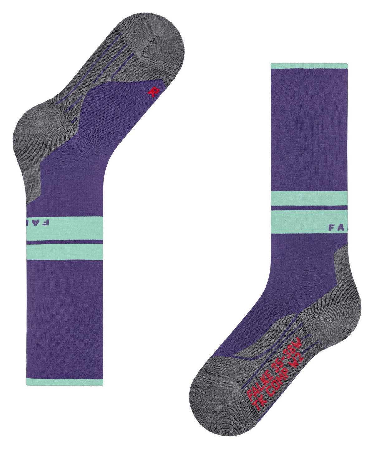 Sports Socks Donna Falke TK Compression Energy Trekking Knee-high Socks Viola | DPHA26153