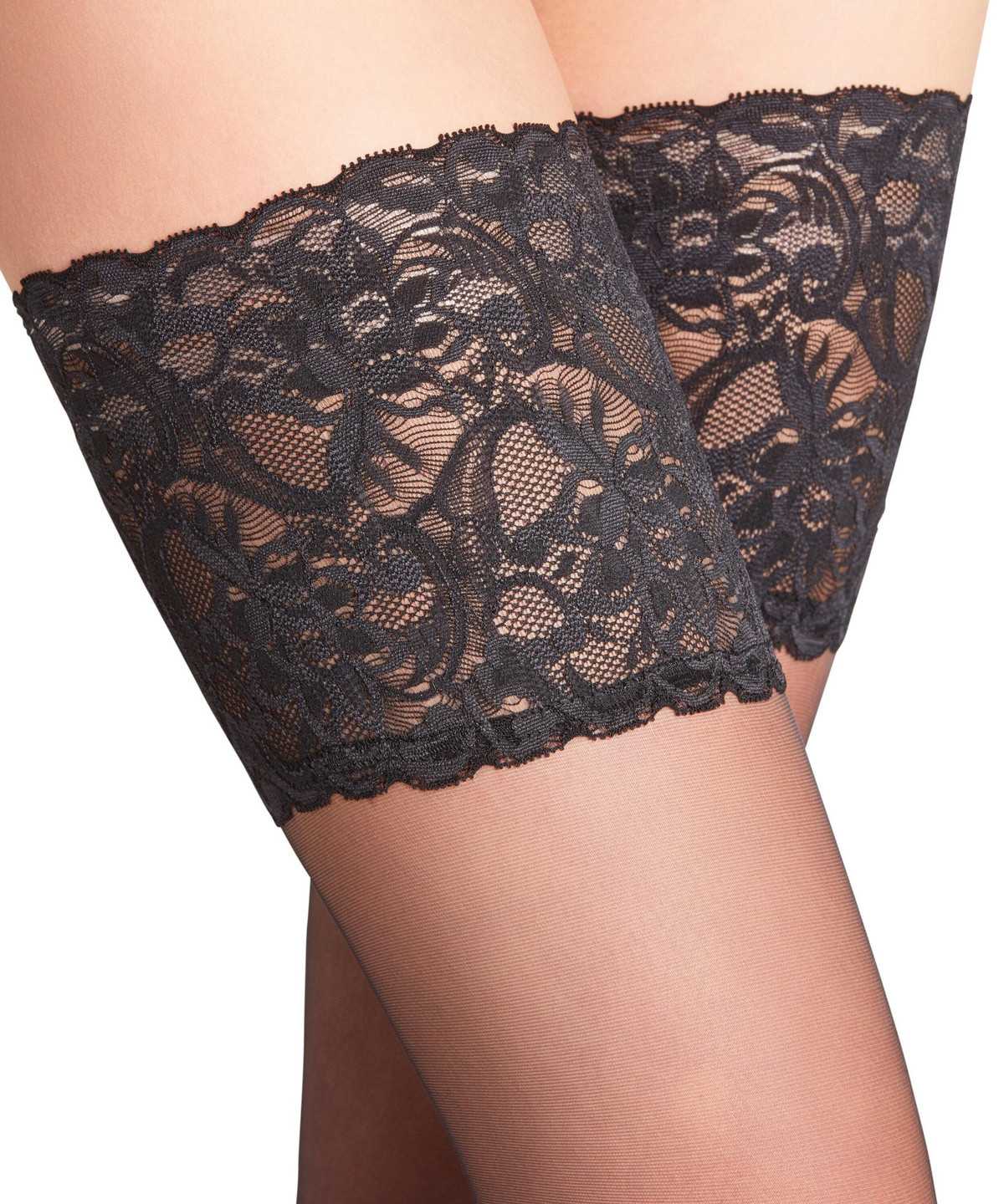 Thigh Highs Donna Falke Seidenglatt 15 DEN Stay-ups Nere | JRXL12734