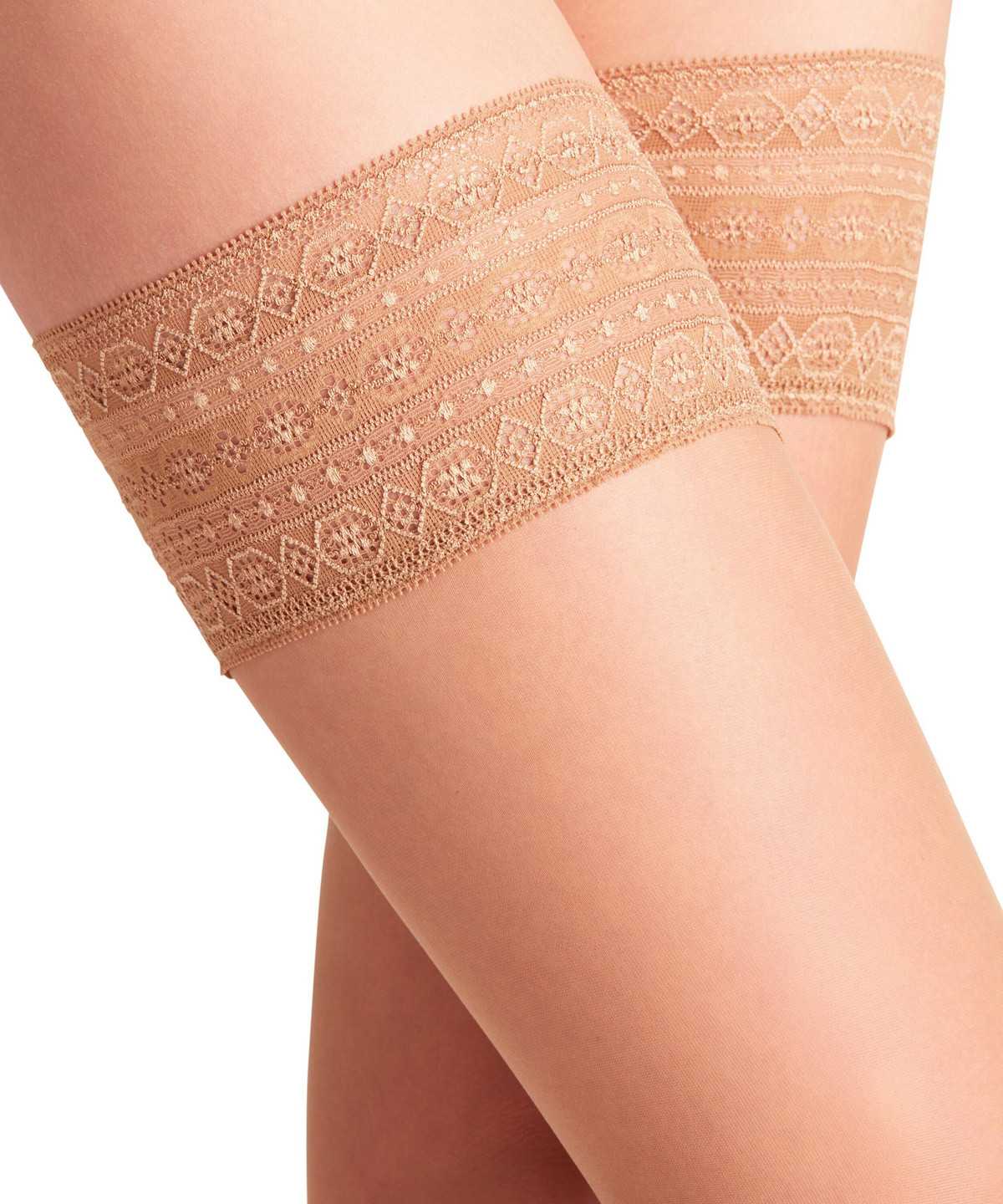 Thigh Highs Donna Falke Seidenglatt 15 DEN Stay-ups Beige | VHGL27418